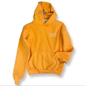 Sporty & Rich Fun Logo Hoodie in Dandelion sz XS